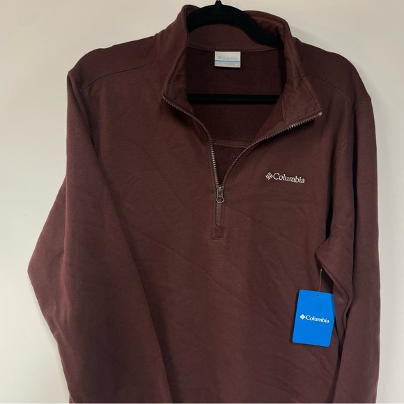 NWT Columbia Men’s Barlow Basin Half Zip Long Sleeve Pullover Size M Burgandy - Picture 5 of 5